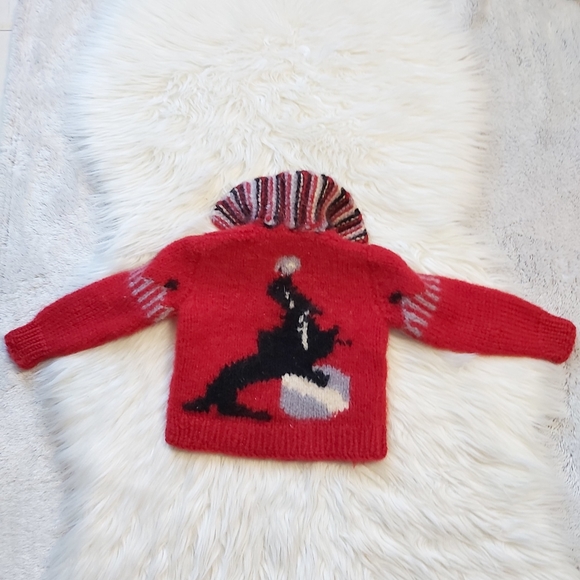 Vintage Handknit Circus Seal Theme Sweater - Picture 5 of 6
